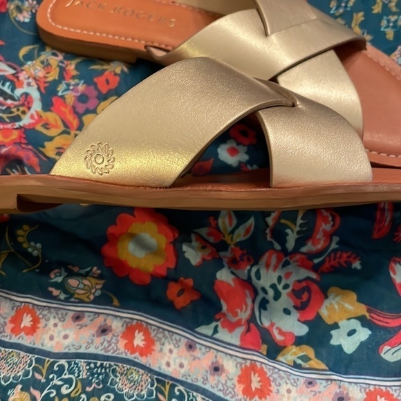 Brand New Jack Rogers Genuine Leather Slotted X-Band Slide Sandals Sloane - Picture 6 of 16